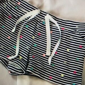 Navy striped toddler shorts